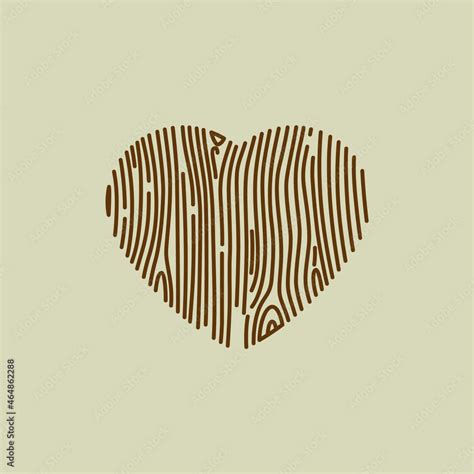 Heart Shaped Wood Texture Vector Logo Identity Stock Vector | Adobe Stock