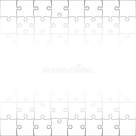 Vector White Puzzles Pieces Square JigSaw 64 Stock Vector