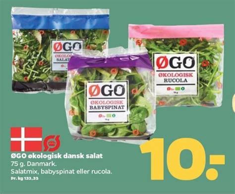 ØGO økologisk dansk salat tilbud hos Netto