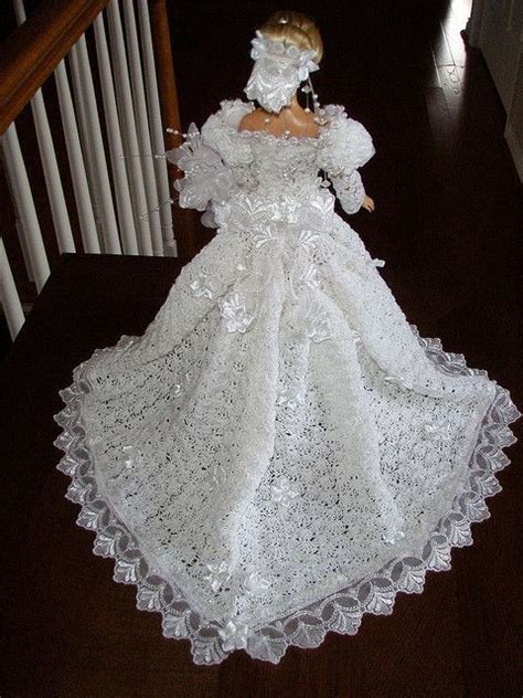 Free Crochet Barbie Wedding Dress Barbie Crocheted Wedding Gown By Amanda Jane Iq4mr Crochet