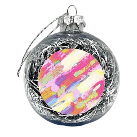 Colourful Christmas Baubles On Artwow Painterly Dash By Paige Cavill