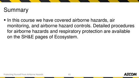 Aecom Safety Training Protecting Yourself From Airborne Hazards Ppt