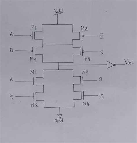 Solved Design 2 1 Multiplexer Using CMOS PMos NMos And Draw The