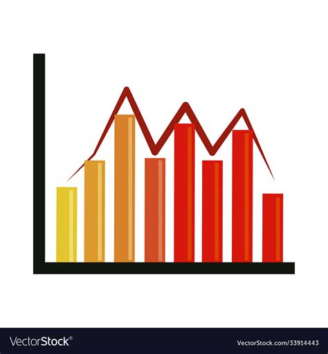 Data Analysis Financial Business Graph Chart Vector Image