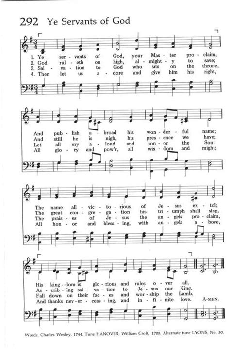 Baptist Hymnal Ed Ye Servants Of God Your Master Proclaim