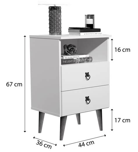 Kit Mesas De Cabeceira Madri Retr P S Palito Gavetas Branco