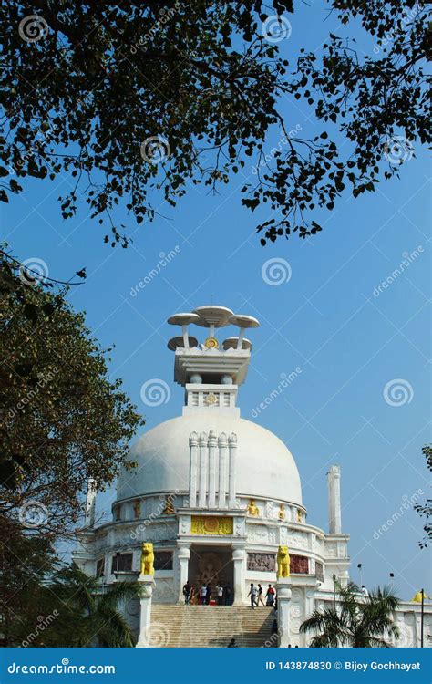 Front View of Dhauli Temple Editorial Image - Image of lion, ashok ...