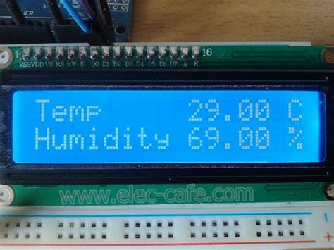 DHT11 Temperature and Humidity with LCD Display | ELEC-CAFE.COM