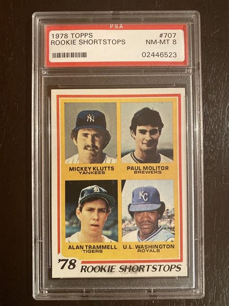 1978 Topps 707 Rookie ShortStops Alan Trammell Paul Molitor Rookie