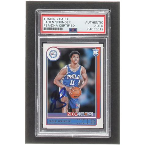 Jaden Springer Signed Hoops Rc Psa Pristine Auction