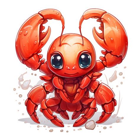 Premium AI Image Cartoon Crab With Big Eyes And A Big Body Generative Ai