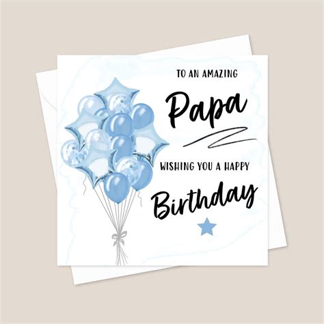 Papa Birthday Card Birthday Card for Papa Birthday Card Papa Printed ...