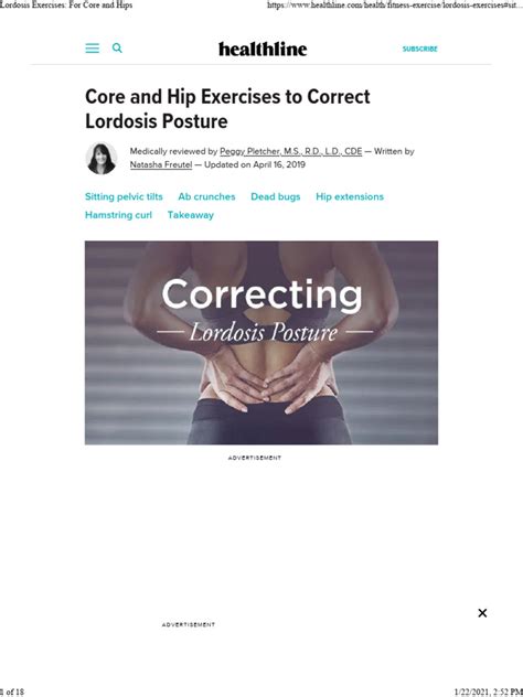 Lordosis Exercises For Core and Hips | PDF | Strength Training | Pelvis