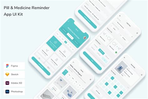 Pill And Medicine Reminder App Ui Kit Ui Kits And Libraries Creative