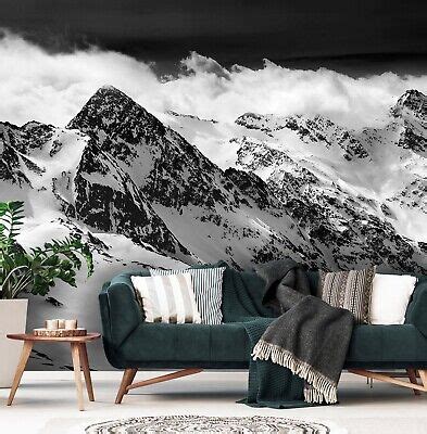 BERGE SCHWARZ WEIß WINTER Fototapete TAPETE Wohnzimmer Schlafzimmer eBay