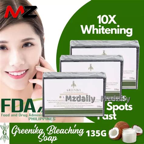 Set Of 3 [ 10x Whitening Bleaching Soap ] Greenika Bleaching Soap