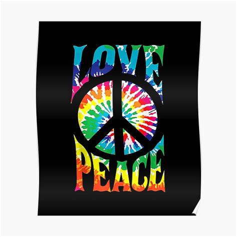 Póster Signo de la paz Love 60S 70S Tie Dye Hippie de GarnerPugh