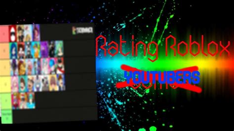 Rating Roblox Youtubers Tier List Extreme Youtube