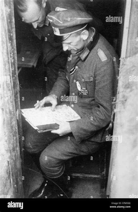 German Officer On The Eastern Front 1942 Stock Photo Alamy