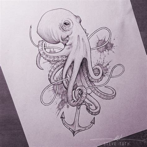 Steve Toth Octopus Sketch Octopus Tattoo Design Octopus Drawing