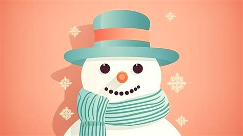 Premium Photo Snowman With Hat And Scarf Generative Ai