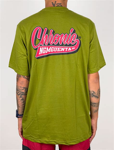 Manga Curta Camiseta Chronic Tag Fresh Back Verde Musgo