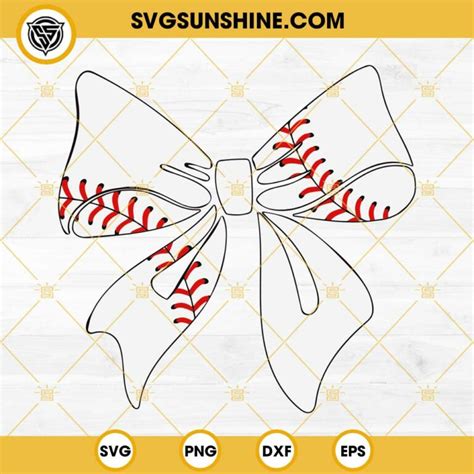 Baseball Bow SVG White Bow SVG PNG DXF EPS