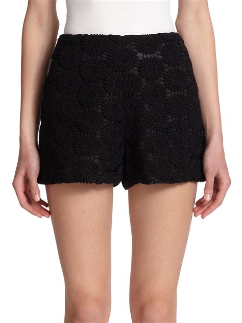 Lyst Giamba Floral Lace Shorts In Black