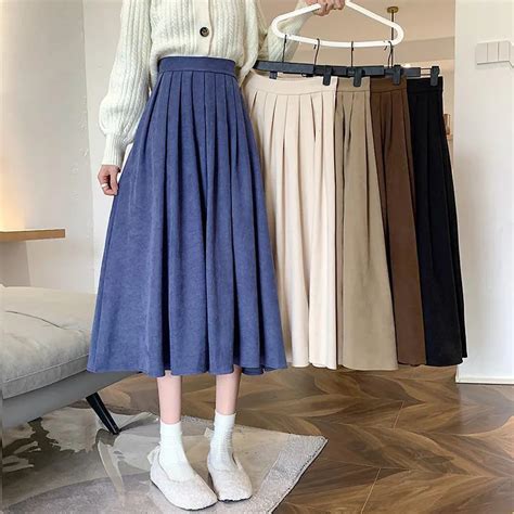 Biyaby Estilo Coreano De Cintura Alta Saia Longa Feminino Estilo