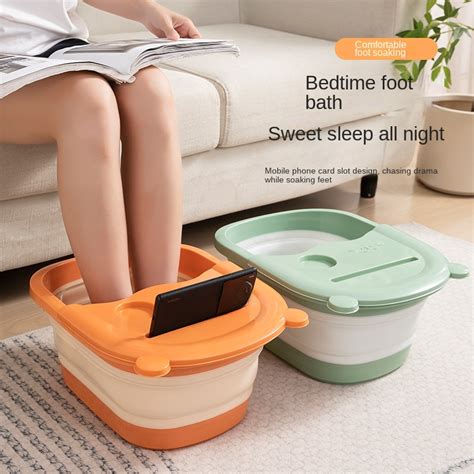 Compact And Portable Foot Spa Tub With Massage Acupoints Collapsible Plastic Pedicure Basin With