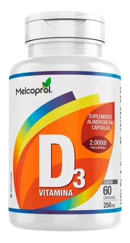 Vitamina D 2000ui Suplemento Melcoprol 250mg 60 Cápsulas MercadoLivre