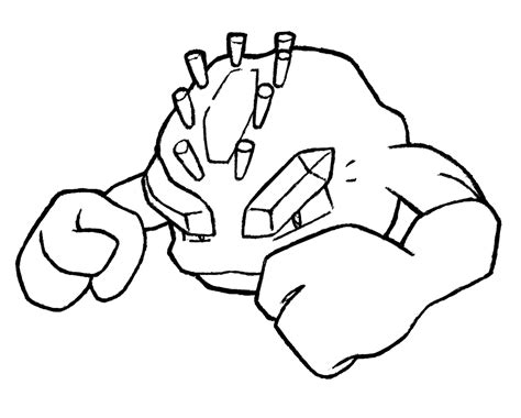 Pokemon Geodude Coloring Page Sketch Coloring Page