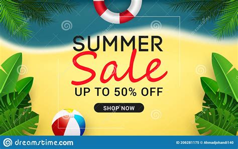 Summer Sale Banner Background Vector Illustration Stock Vector ...