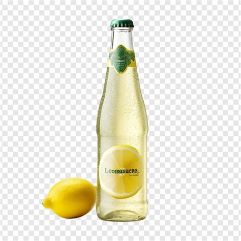 Botella De Limonada Espumosa Aislada Sobre Un Fondo Transparente