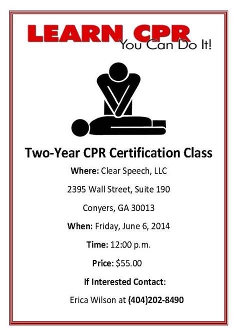 Cpr Training Flyer Template Free