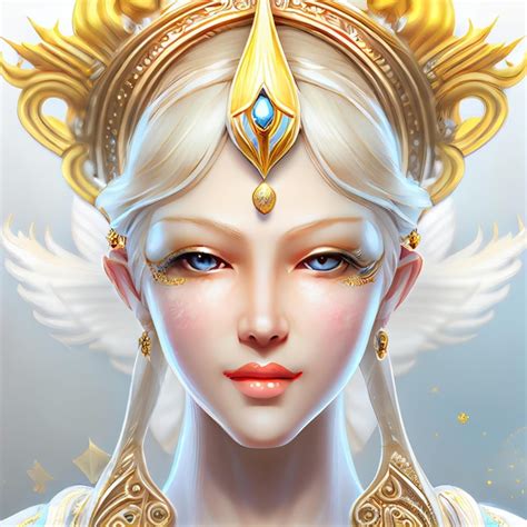 Premium Ai Image A Woman With Gold Wings And A Gold Crown Is Looking