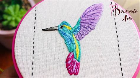 Pintar Con Hilos Needle Painting Bordar A Mano Colibrí Youtube