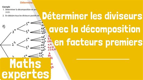 Comment déterminer tous les diviseurs d un nombre avec sa décomposition