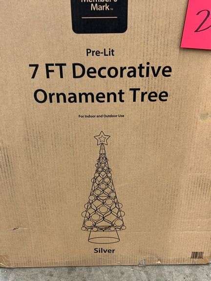 7FT DECORATIVE ORNAMENT TREE IN BOX Earl S Auction Company