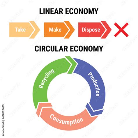 Comparison Of Linear And Circular Economy Infographic Sustainable