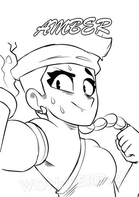 Wonderful Amber Brawl Stars Coloring Page Free Printable Coloring