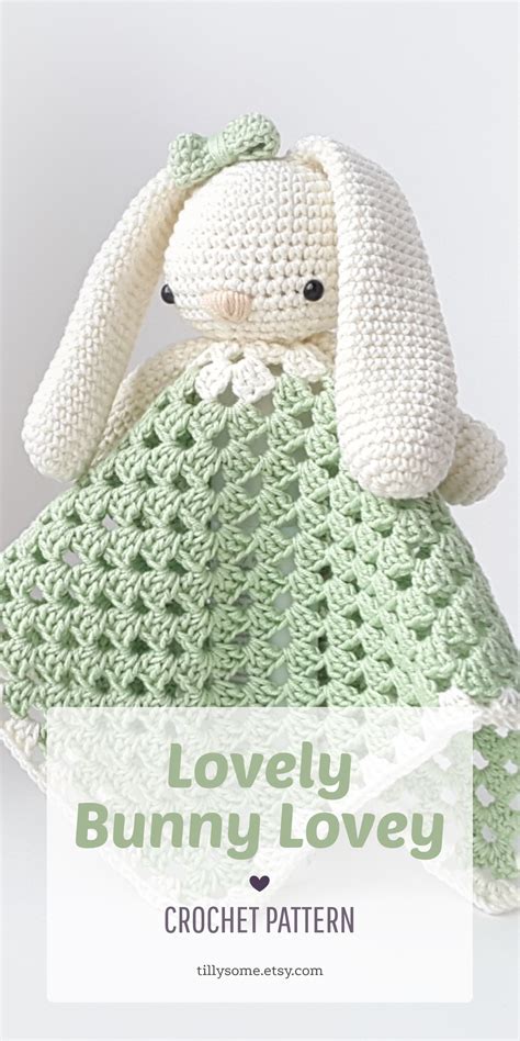 Lovely Bunny Lovey Pattern Security Blanket Crochet Lovey Baby