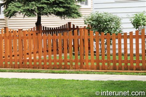 Wood Fence Stained Simple Design Interunet