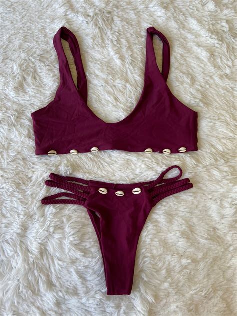 Bikini Malla Bordo Con Caracolas Saldos Vip Tienda Virtual