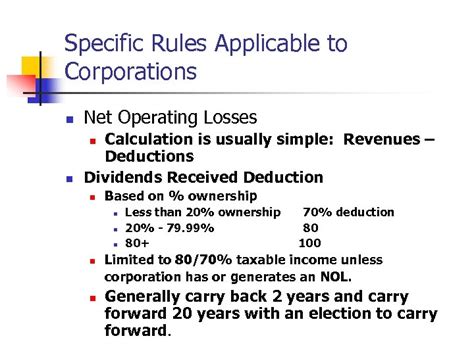 Specific Rules Applicable To Corporations N Capital Gains