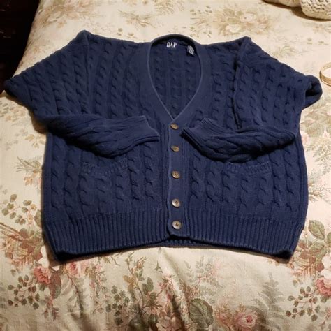 Gap Sweaters Vintage Mens Gap Cable Knit Cardigan Poshmark