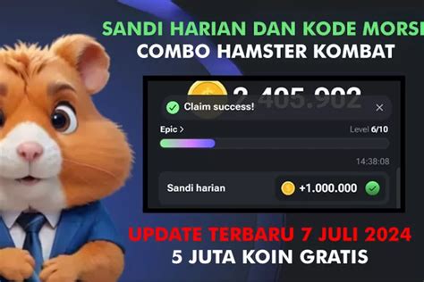 Sandi Harian Hamster Kombat Terbaru Juli Lengkap Combo Kode