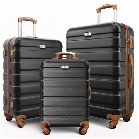 3 Piece Luggage Sets Hard Shell Suitcase Set With Spinner Wheels For