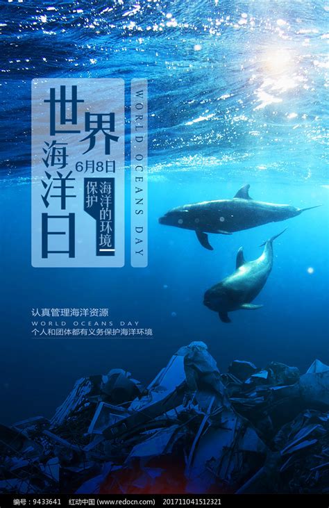 蓝色世界海洋日海报素材 世界海洋日图片 6月图片 第16张 红动中国