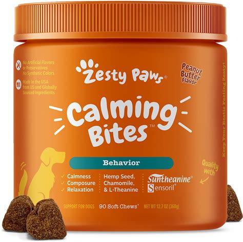 Zesty Paws Stress And Anxiety Calming Bites With Suntheanine And Hemp